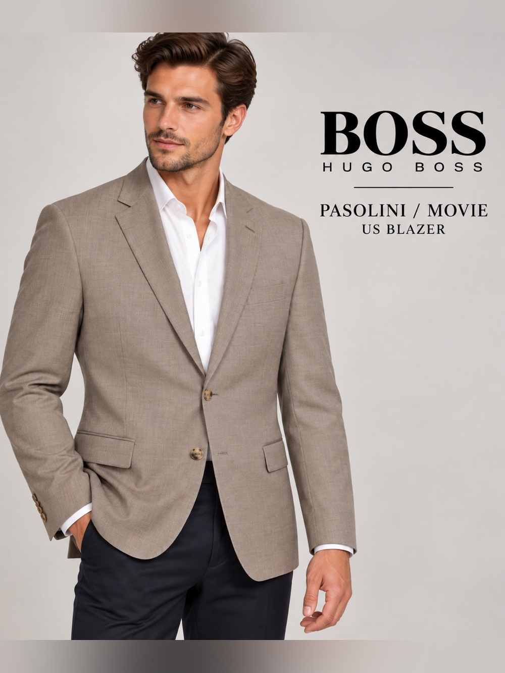 BOSS Hugo Boss Pasolini Movie US 40S 100% Virgin Wool Blaze